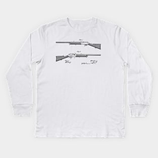 Gun Design vintage patent drawing Kids Long Sleeve T-Shirt